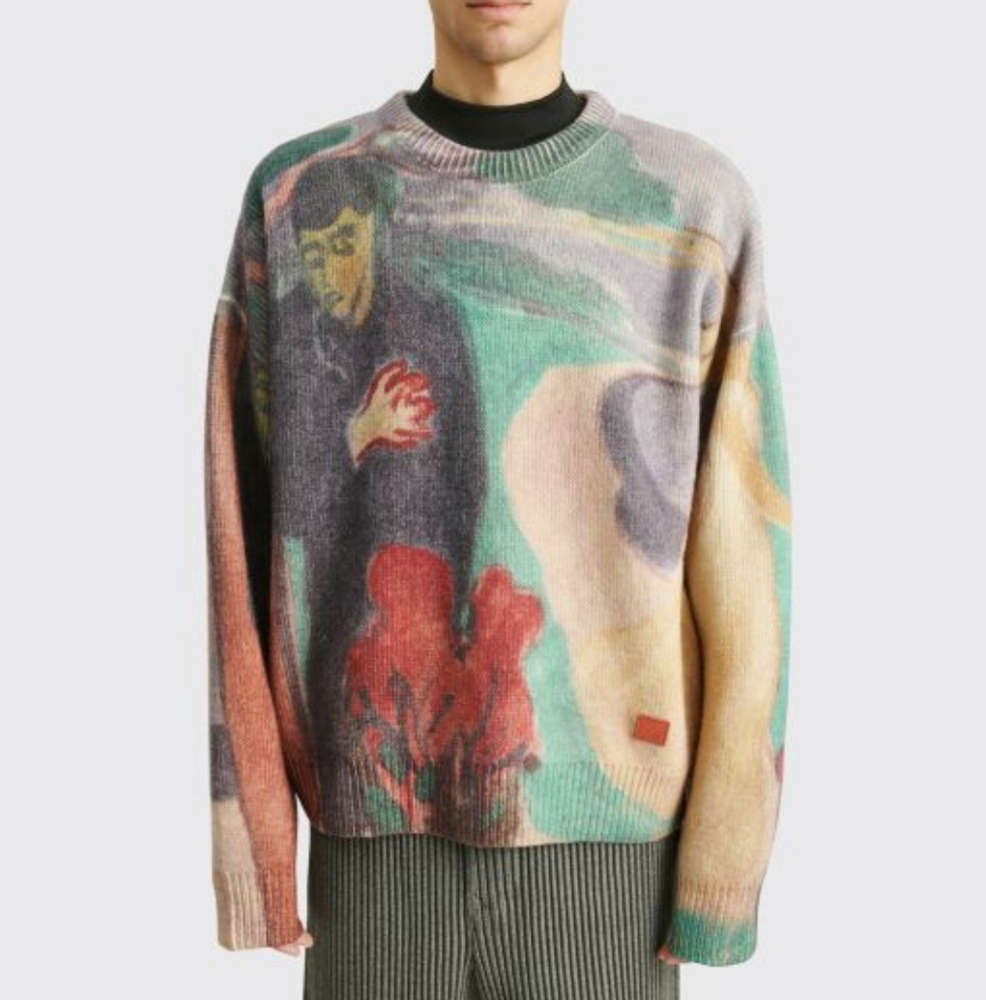 Rare Acne Studios Unisex Sweater Oversized M 🎨🎨 Edvard Munch Art "separation"